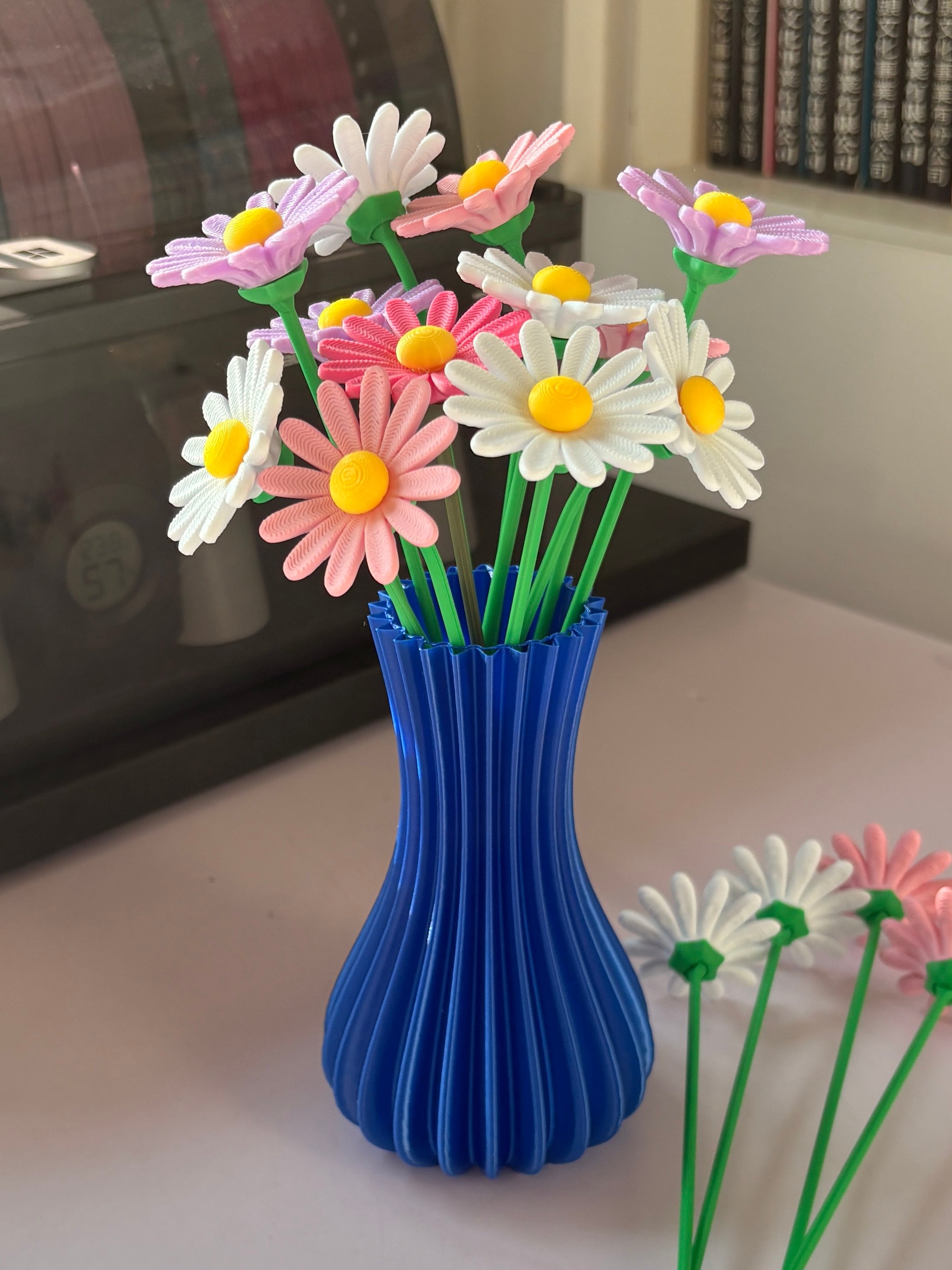 Blumen Gänseblümchen  Moderne Deko Blumen Nachhaltige Frühlingsdeko Minimalistische Vase Deko Geschenkidee - kein verblühen Geschenk