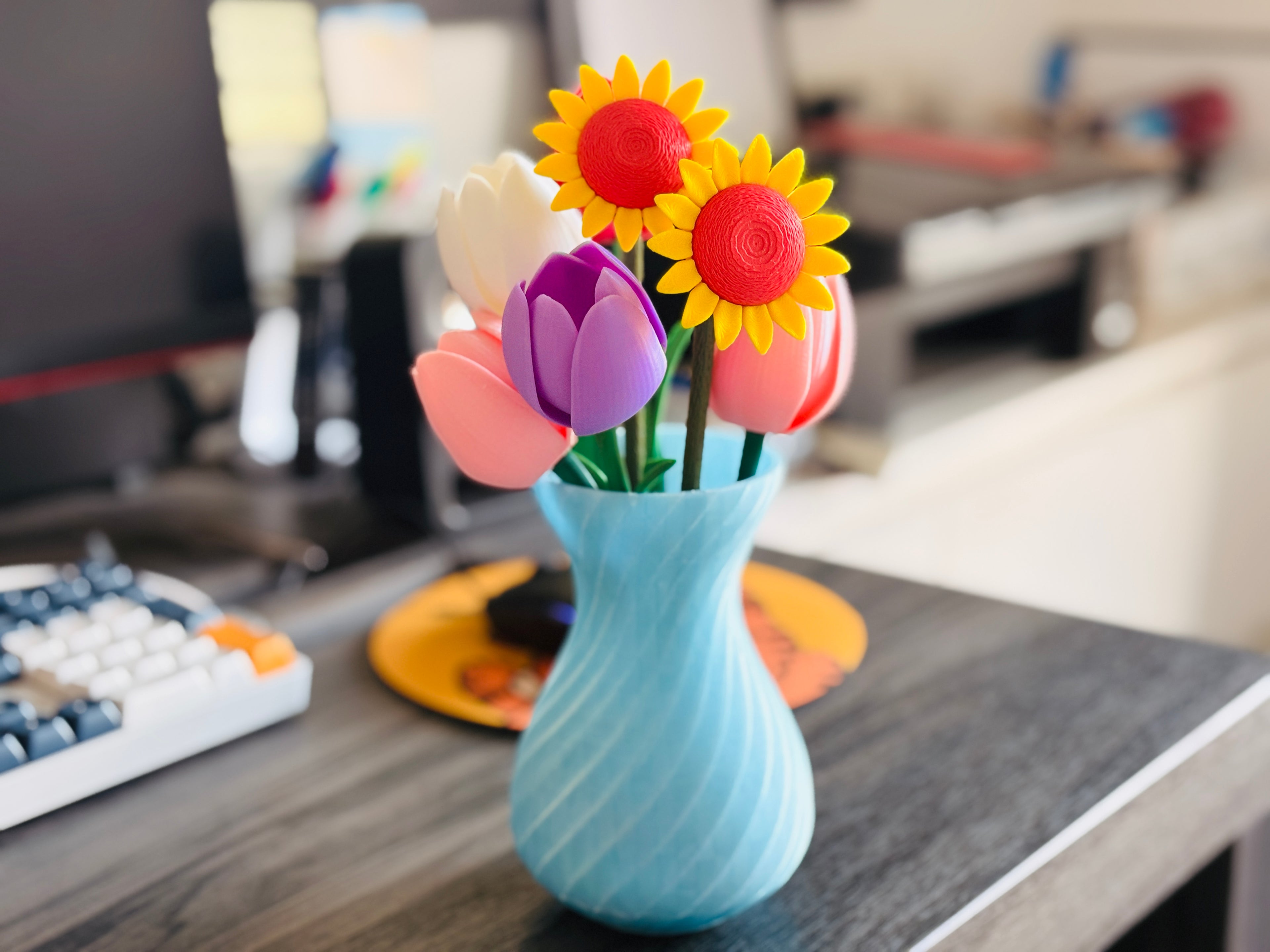 Blumen  Tulpen | Moderne Deko Blumen | Nachhaltige Frühlingsdeko | Minimalistische Vase Deko | Geschenkidee - kein verblühen  Geschenk